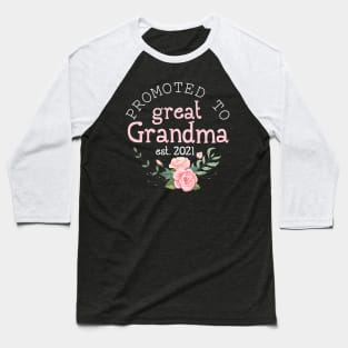 Promoted To Grandma Est 2021 Time Grandma Baseball T-Shirt